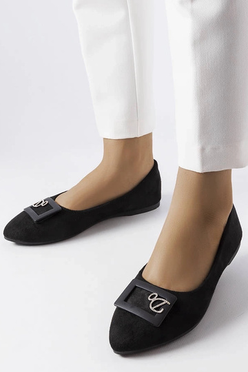 Schwarze Ballerinas mit Zirkonen verziert Fleming 2