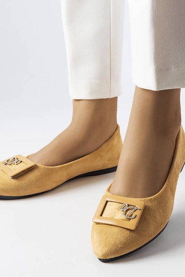 Beige Ballerinas mit Zirkonia Fleming