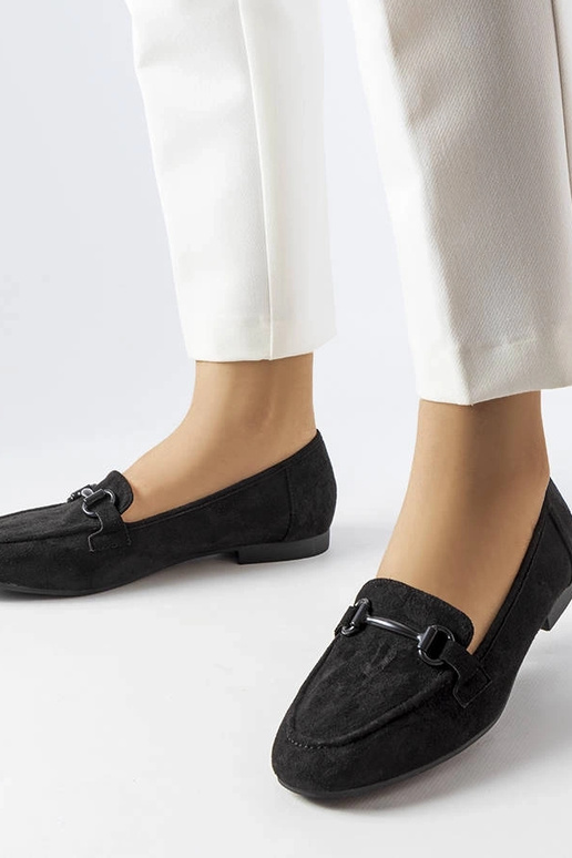 Schwarze Wildleder-Loafer für Damen... Schwarze Wildleder-Loafer für Damen...