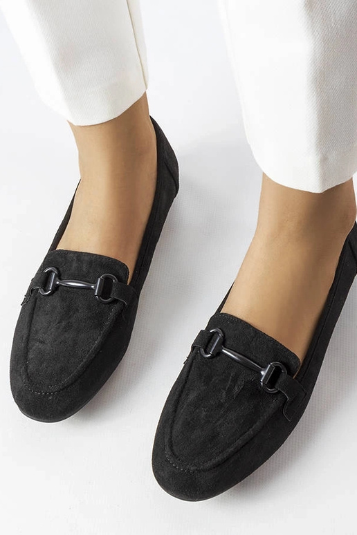 Schwarze Wildleder-Loafer für Damen... Schwarze Wildleder-Loafer für Damen...
