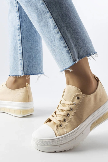 Beigefarbene Hawthorne Plateau-Sneaker