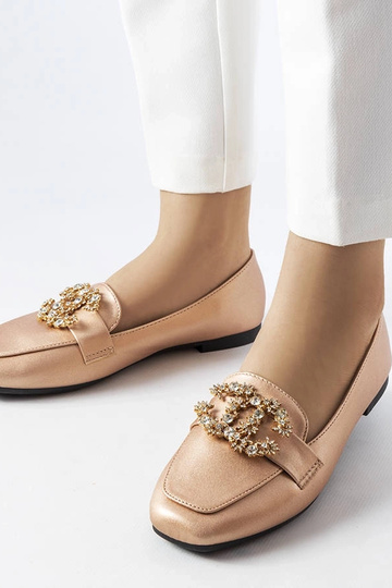Goldene Loafer mit Zirkonia Neuer