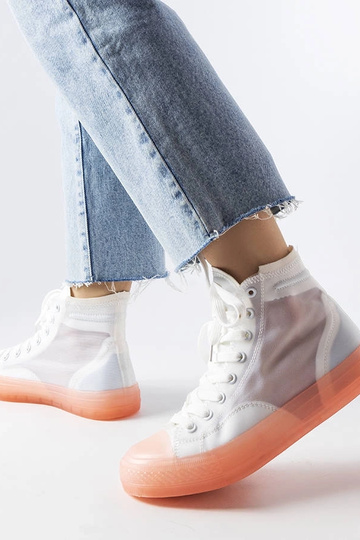 Weiße und rosa Nanterre High-Top-Sneakers 2
