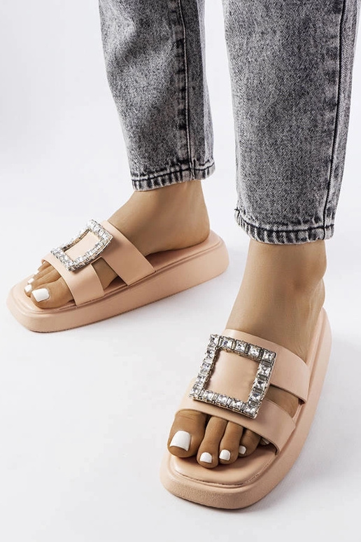 Beige Flip-Flops mit Fusberta-Zirkonen Beige Flip-Flops mit Fusberta-Zirkonen