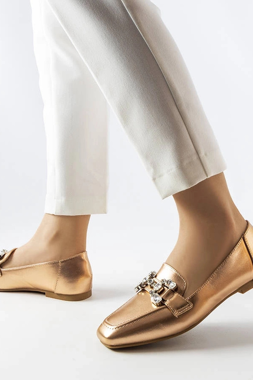 Roségoldene Mokassins mit Zirkonen... Roségoldene Mokassins mit Zirkonen...