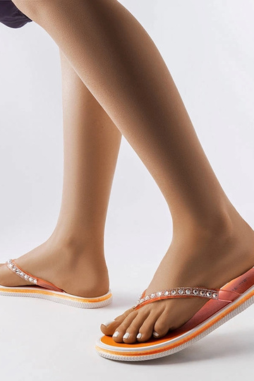 Orange Flip-Flops mit Zirkonen Patrier 2