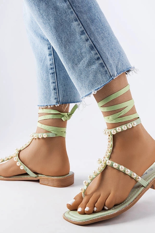 Grüne Perlensandalen Graystone Grüne Perlensandalen Graystone