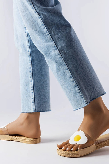 Transparente Flip-Flops mit Blumenmotiv von Foddie