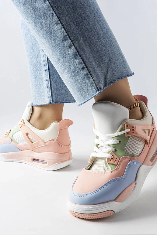 Rosa Sneaker aus Material-Mix von Malas