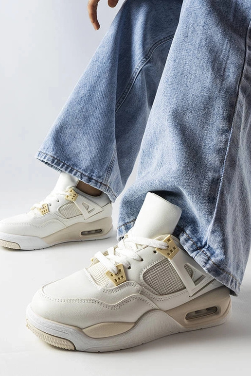 Beige Sneaker aus kombinierten...