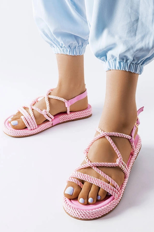 Burwell – Geflochtene Sandalen in Rosa