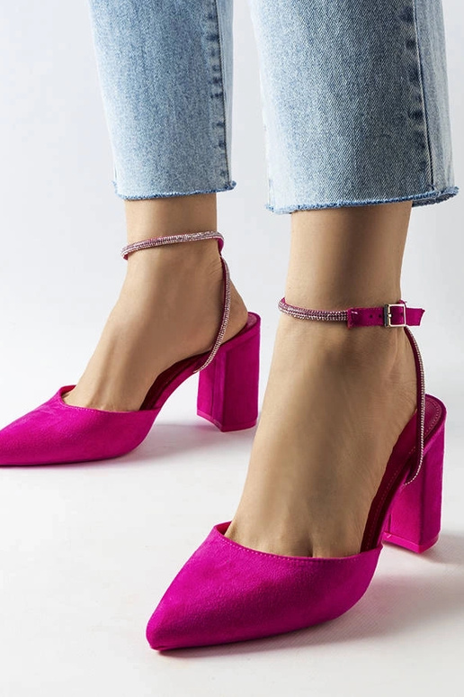 Rosafarbene Stella Pumps mit Blockabsatz