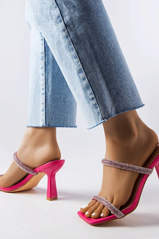 Evelina rosa Pantoletten mit hohem...