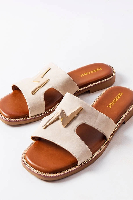 Flache Flip-Flops „Leyra“ in Beige