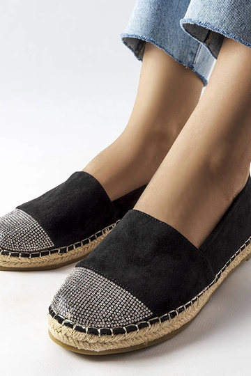 Magali – Flache, schwarze Slip-On-Espadrilles für Damen 2