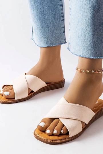 Beige Hausschuhe, „Tiana"