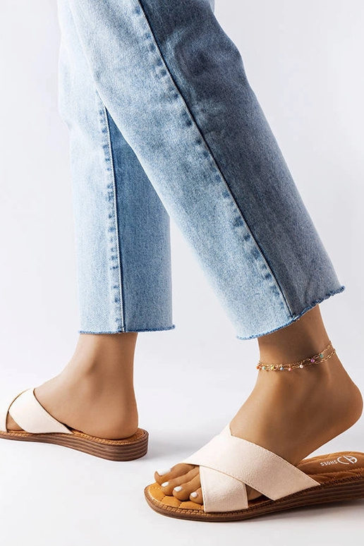 Beige Hausschuhe, „Tiana"