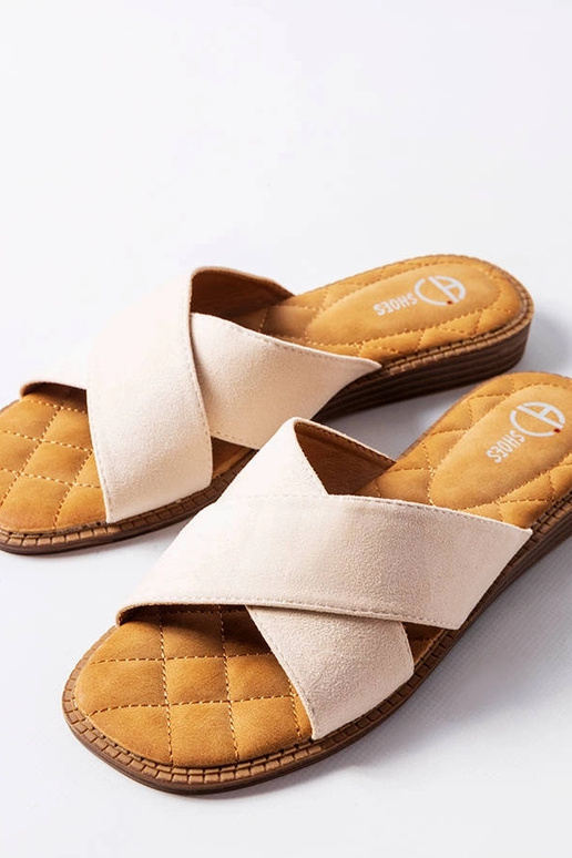 Beige Hausschuhe, „Tiana"