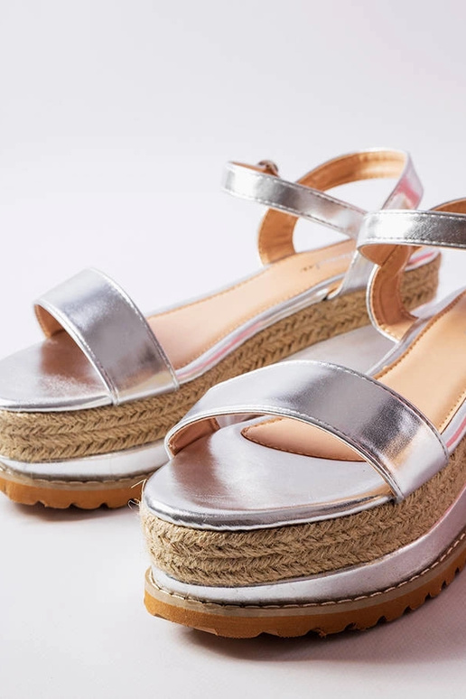 Silberne Plattform-Sandalen, „Access"