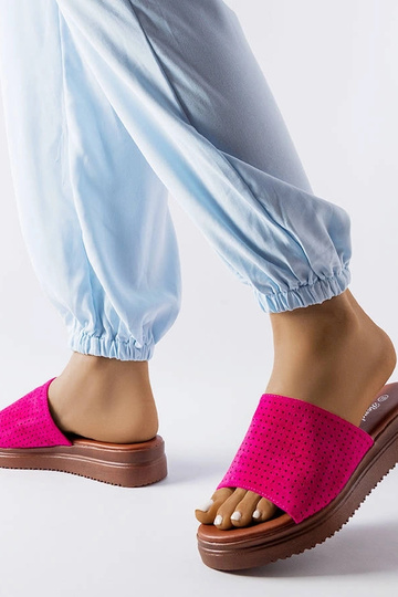 Dunkelrosa Flip-Flops mit...