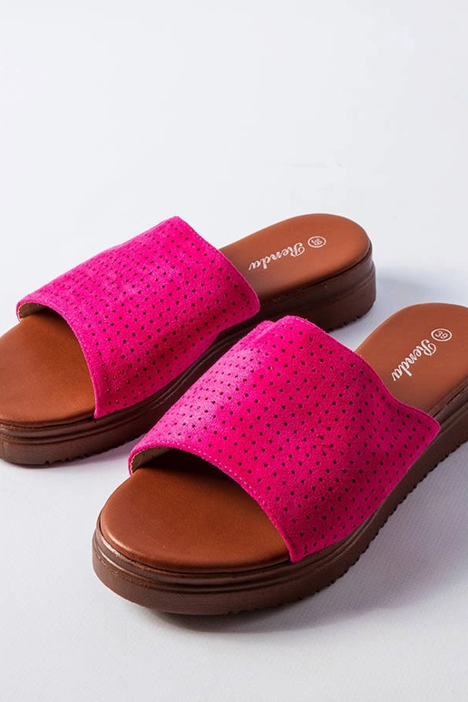 Dunkelrosa Flip-Flops mit... Dunkelrosa Flip-Flops mit...