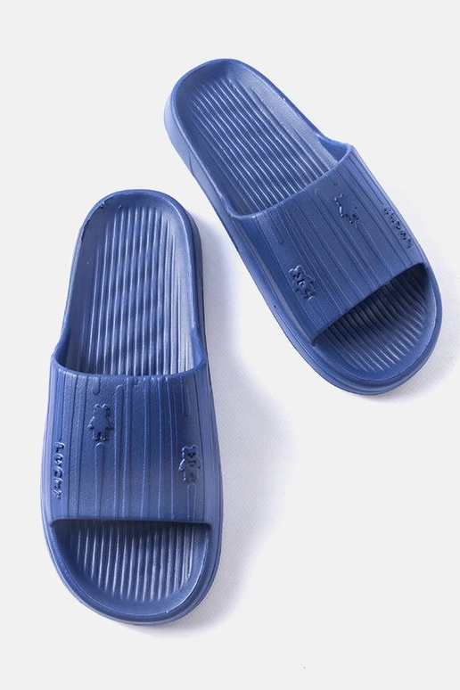 Dunkelblaue Herrenschlipper, „Davet"