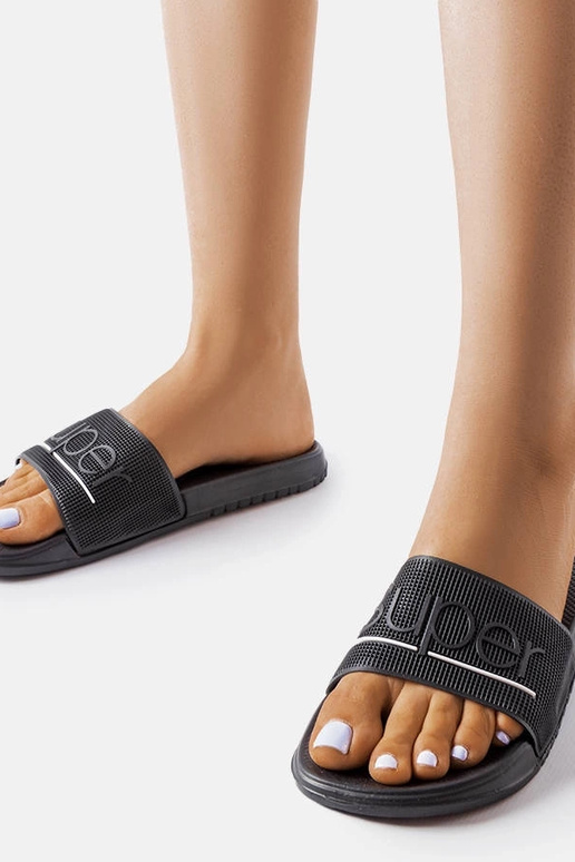 Schwarze Azelio-Flip-Flops aus Gummi
