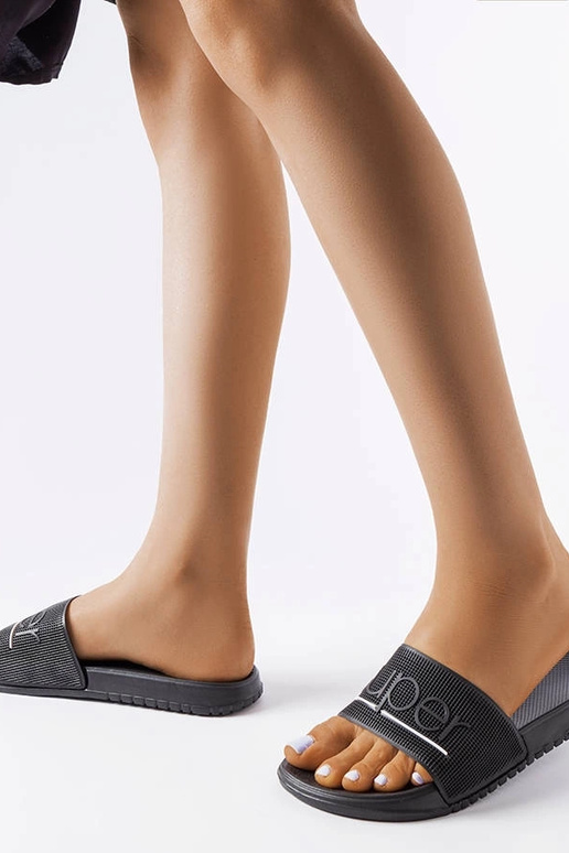 Schwarze Azelio-Flip-Flops aus Gummi