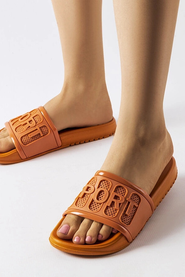 Moiariello – Orangefarbene Flip-Flops aus Gummi