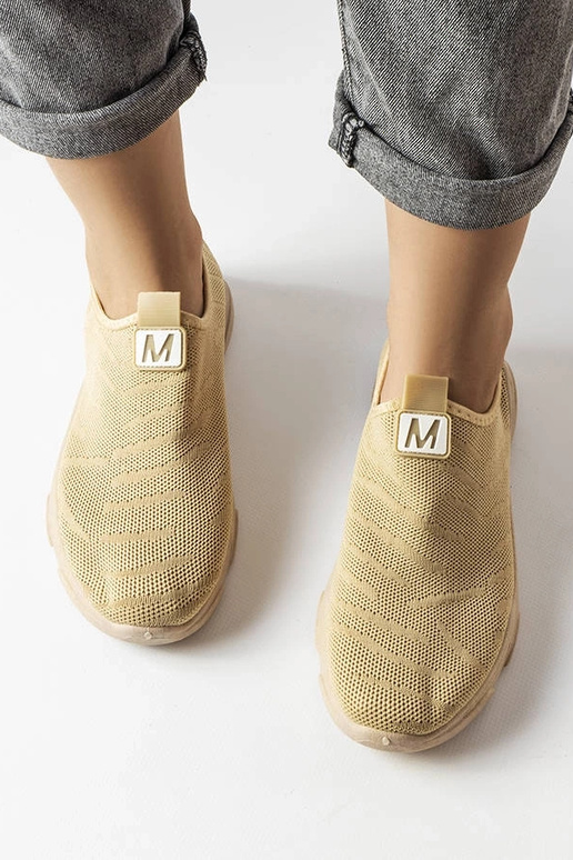 Dunkelbeige Stoff-Sportschuhe für...