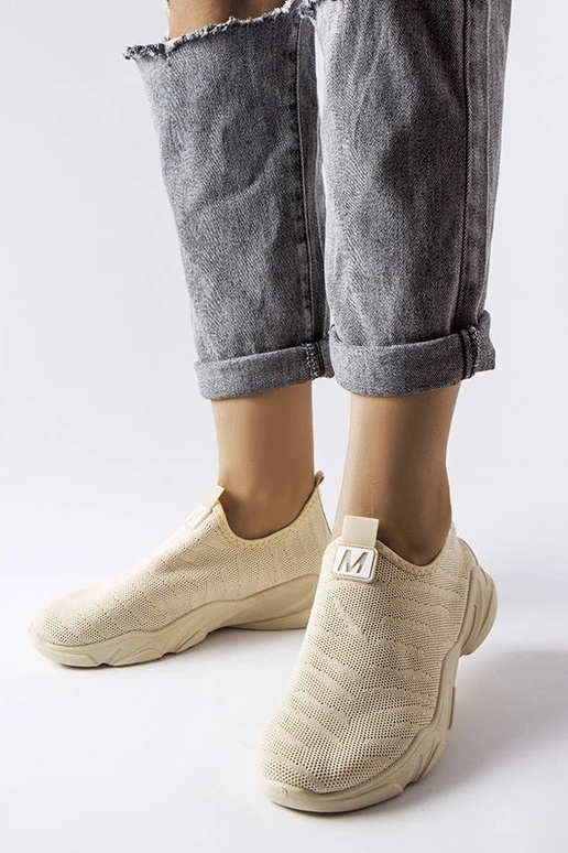 Beige Stoff-Sportschuhe für Damen Aaron