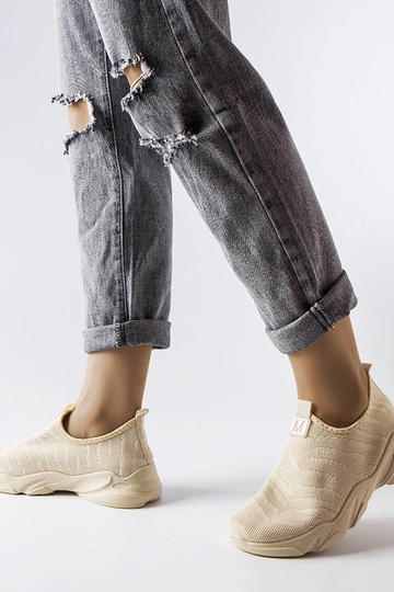 Beige Stoff-Sportschuhe für... 2