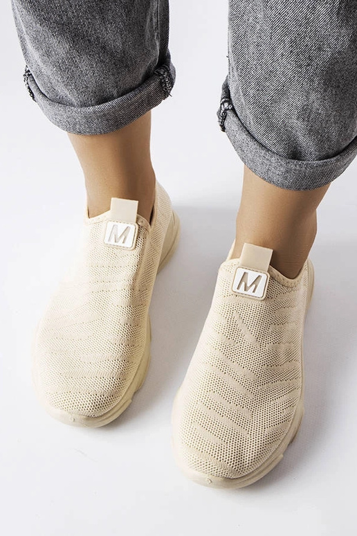 Beige Stoff-Sportschuhe für Damen Aaron