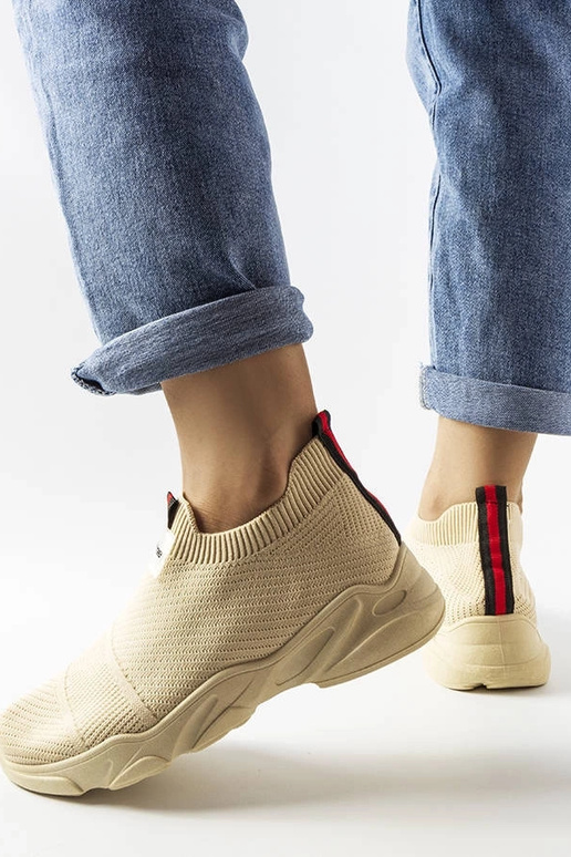 Beige Slip-On-Sportschuhe für Damen...