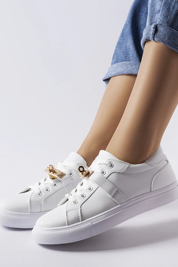 Weiße Sneaker mit goldenem... 2