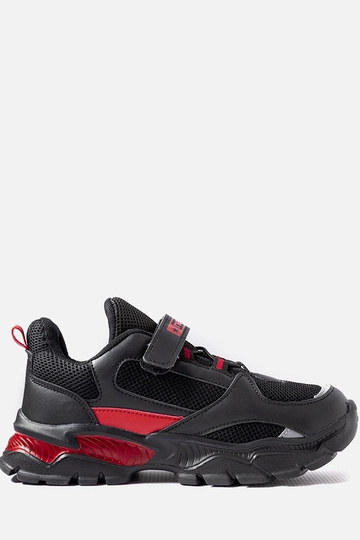 Schwarz-Rote Sportschuhe mit Klettverschluss, „Blanchefle"