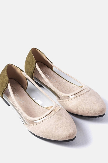 Kortes rosa und grüne Wildleder-Ballerinas für Kinder 2
