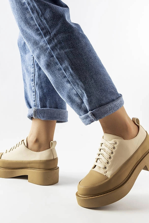 Dunkelbeige flache Schuhe Merico