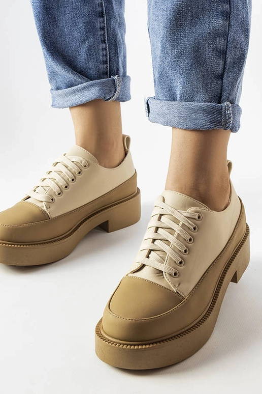 Dunkelbeige flache Schuhe Merico