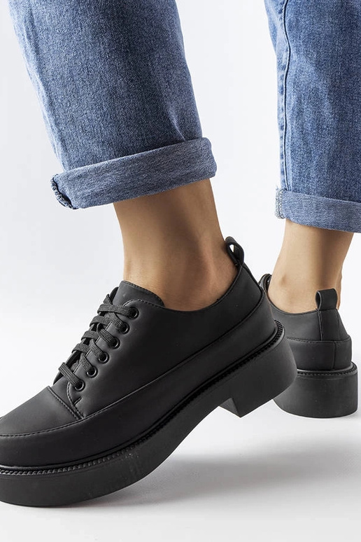 Schwarze flache Schuhe Merico