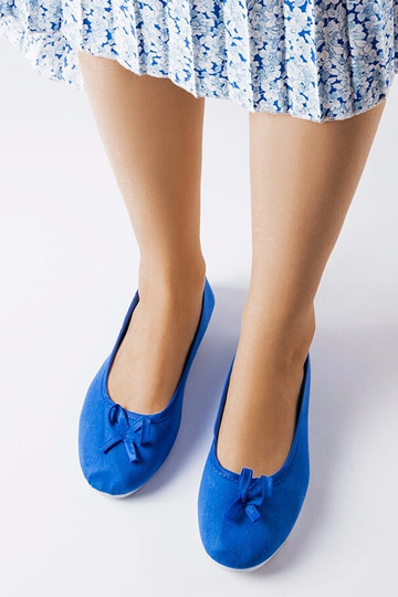 Gendron – Ballerinas aus blauem Stoff 2