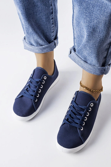 Marineblaue Stoff-Sneakers... 2