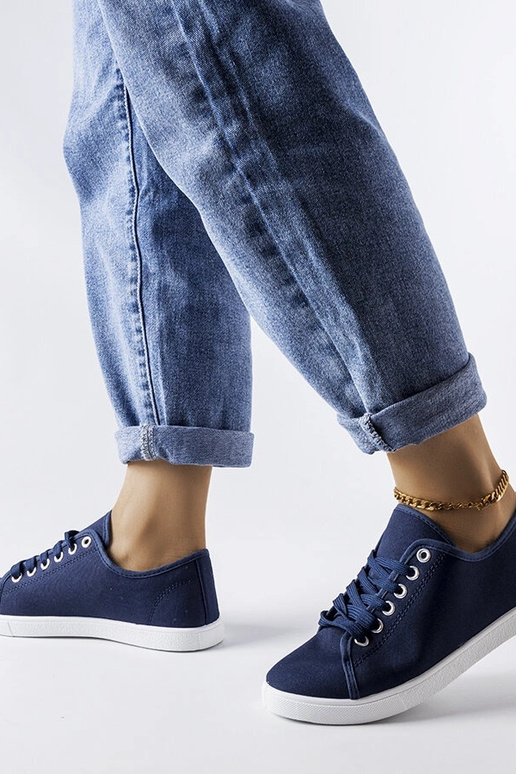 Marineblaue Stoff-Sneakers Razan