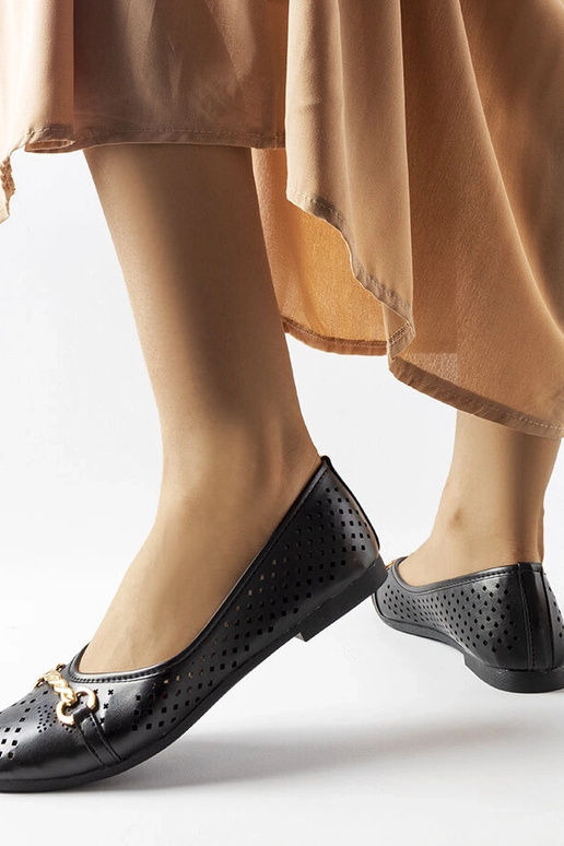 Schwarze durchbrochene Ballerinas von... Schwarze durchbrochene Ballerinas von...