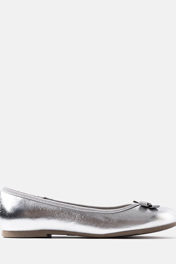 Silberne Ballerinas Fedro aus Lackleder