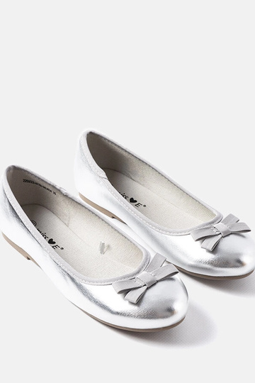 Silberne Ballerinas Fedro aus Lackleder 2