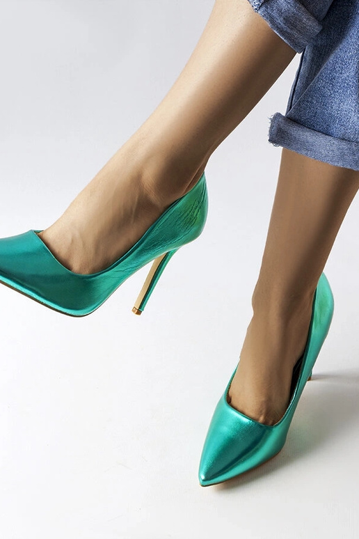 Grüne Metallic-Pumps von Delis