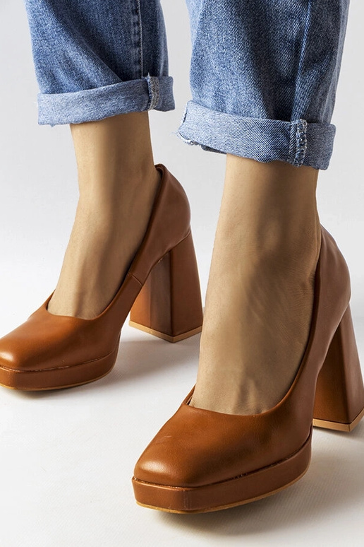 Braune Mailly Pumps mit hohem Absatz