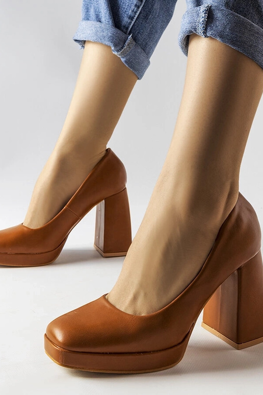 Braune Mailly Pumps mit hohem Absatz