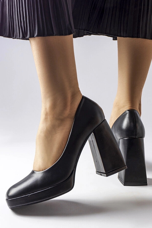 Schwarze Mailly Pumps mit hohem Absatz